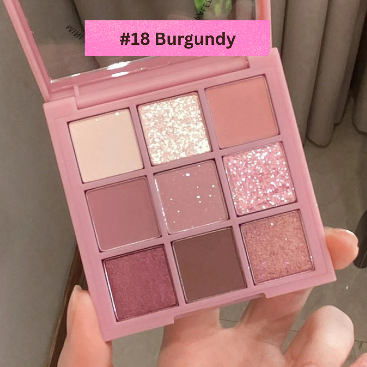 MUGELEEN 9-Quad Matt and Shimmers Mixed Palette