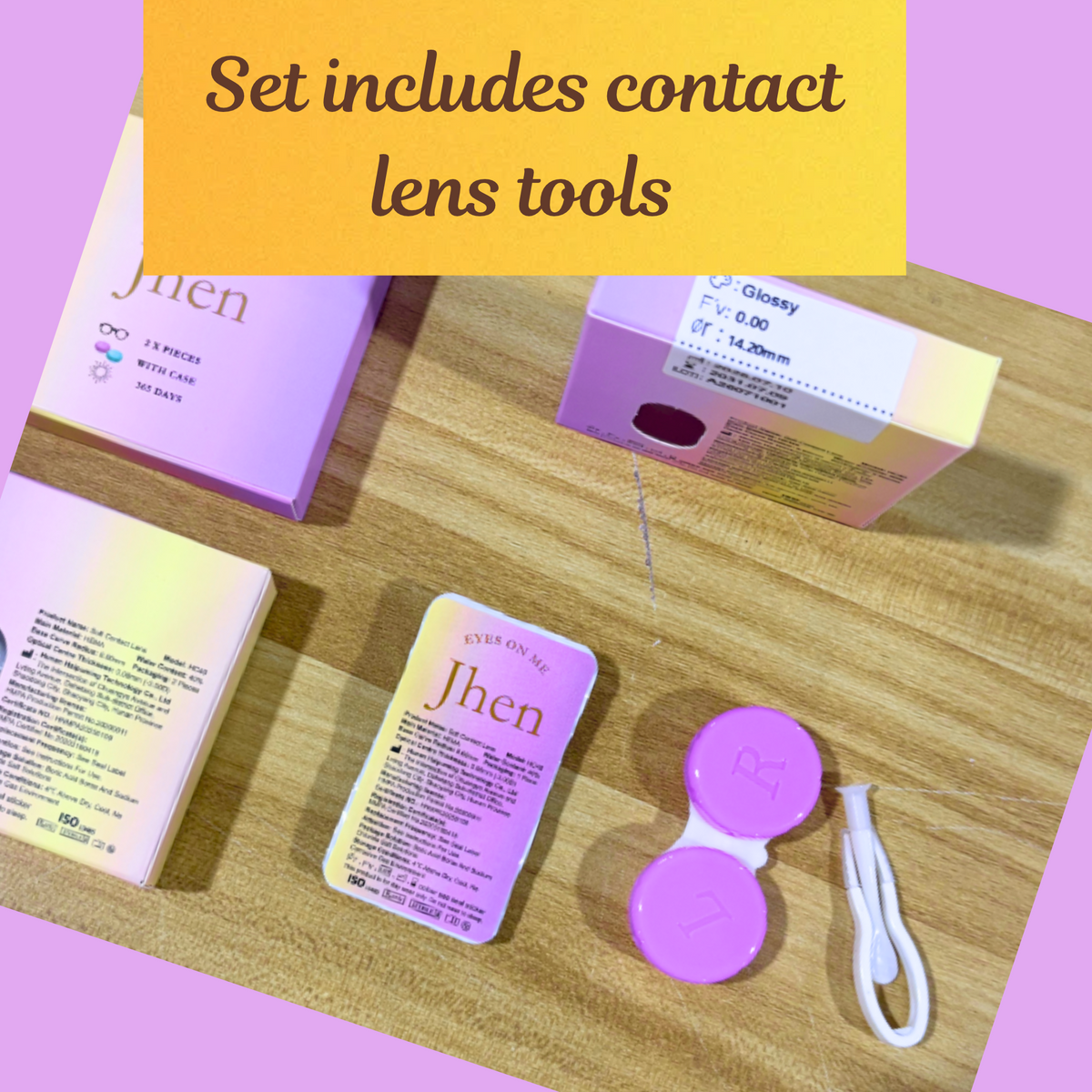 Jhen Color Contact Lens kit (case and tools included)
