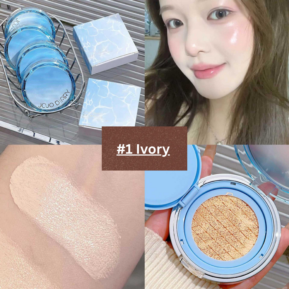 JoJo Diary Blue Island Long Lasting Glass Skin Look BB Cushion Foundation
