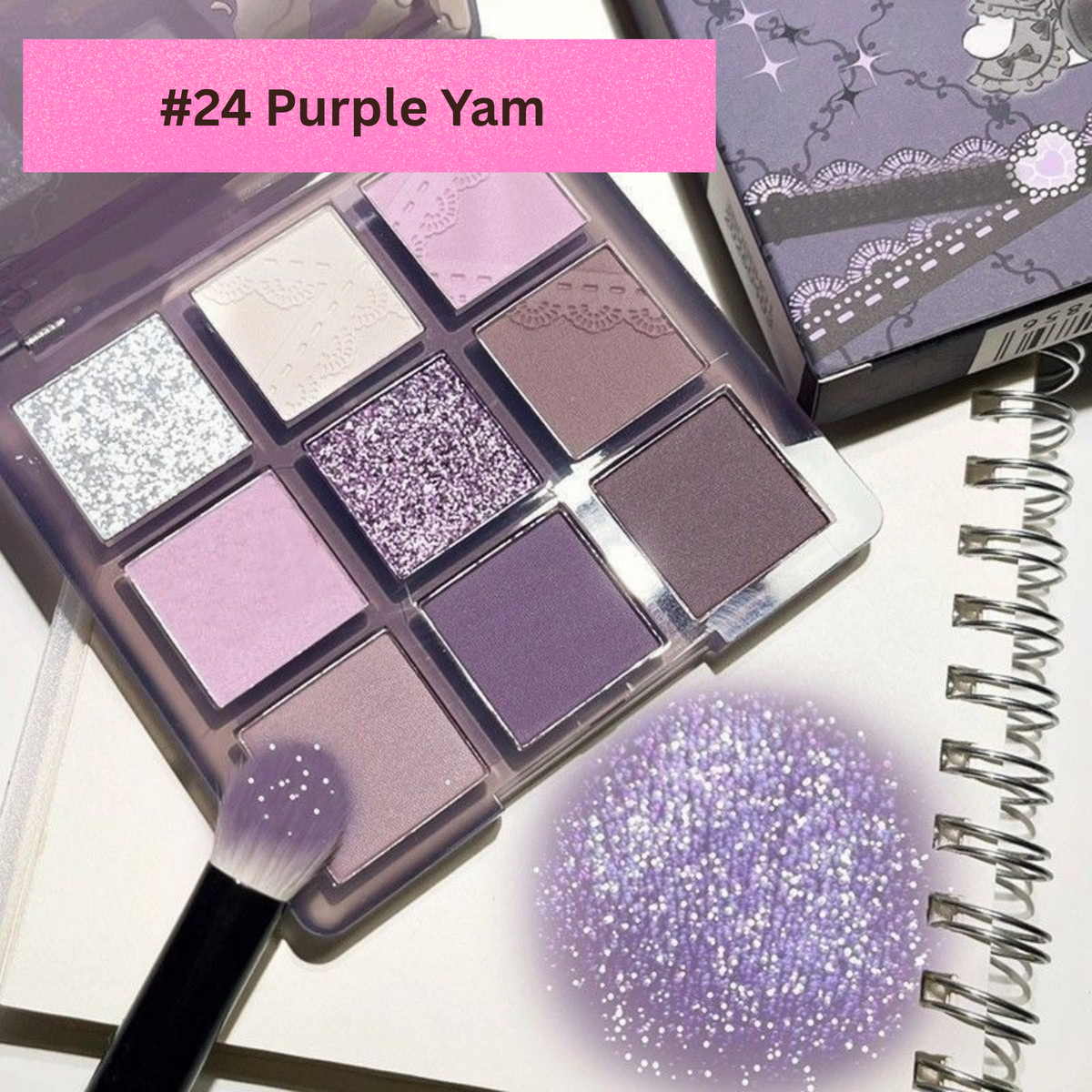 MUGELEEN 9-Quad Matt and Shimmers Mixed Palette