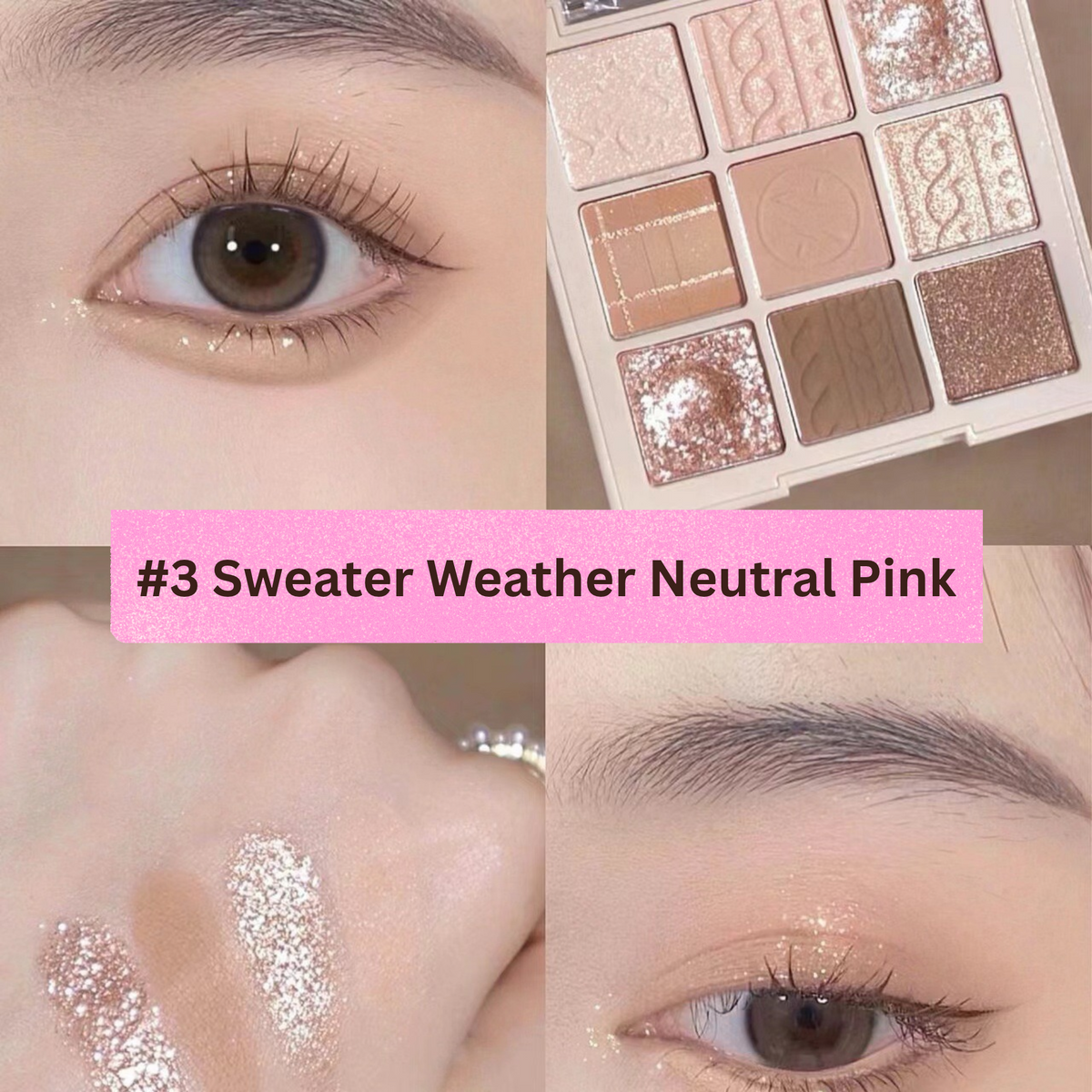 MUGELEEN 9-Quad Matt and Shimmers Mixed Palette