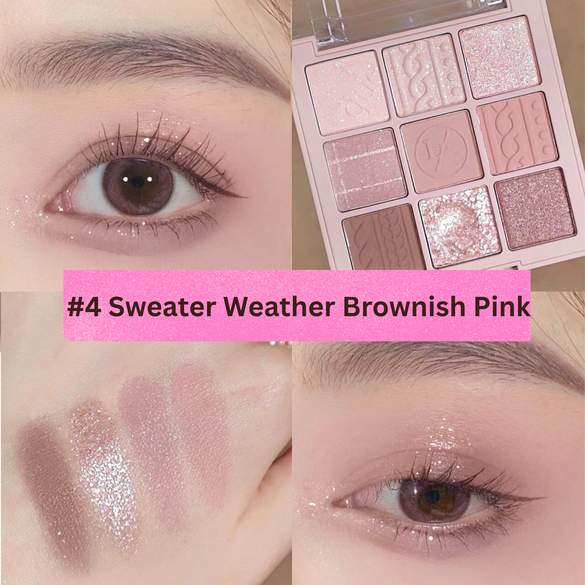 MUGELEEN 9-Quad Matt and Shimmers Mixed Palette