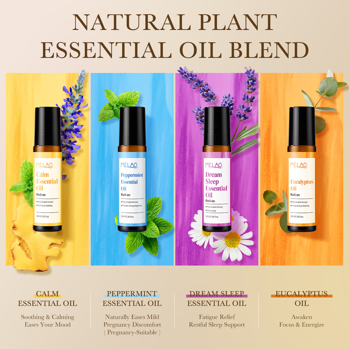 MELAO Natural Plant Essential Oil Blend - Roll on